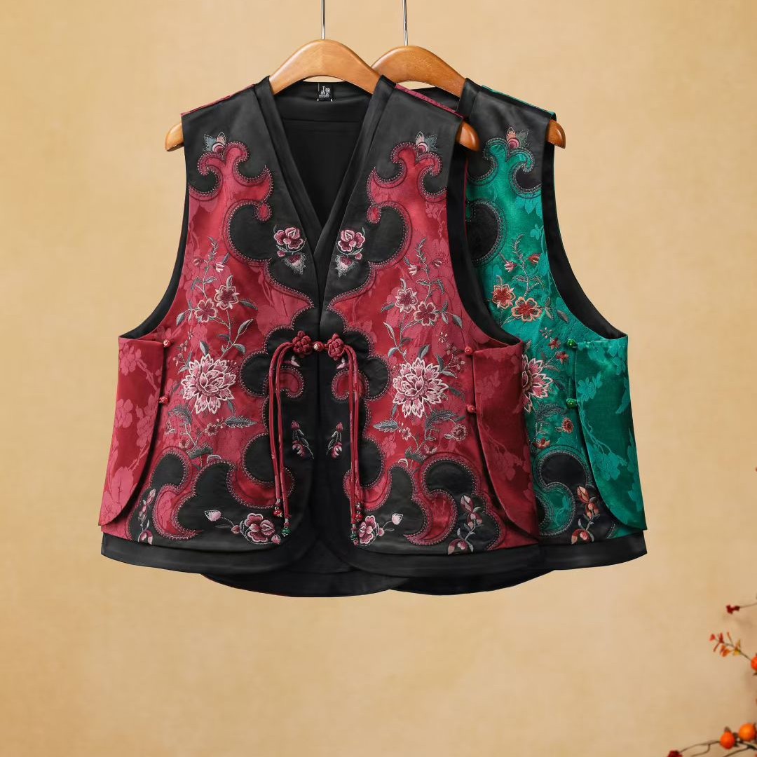 芳菲民族风马甲两色25q321