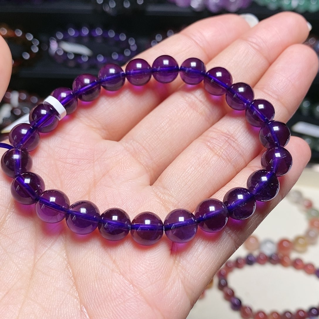 水晶手串未镶嵌紫水晶8.1