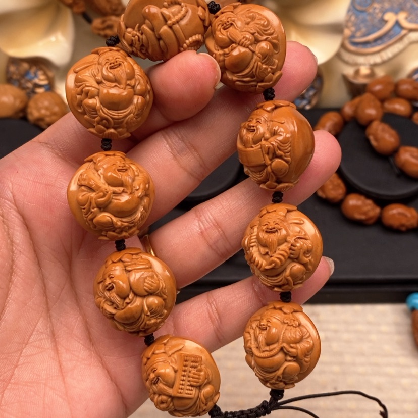 【闪购商品】橄榄核手串姜*真橄榄手工雕刻工艺