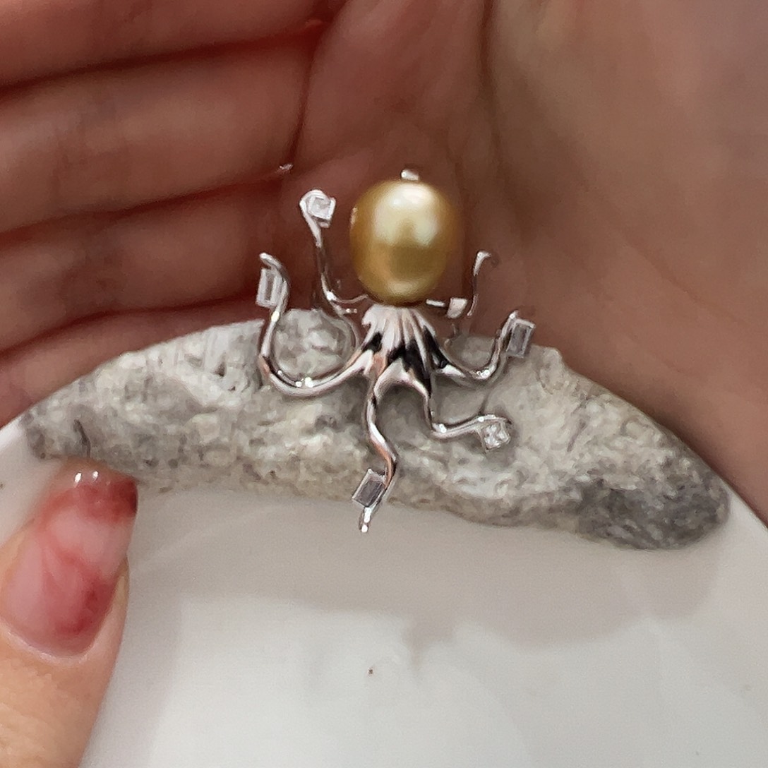 海水珍珠吊坠(不含链)银S925镶嵌