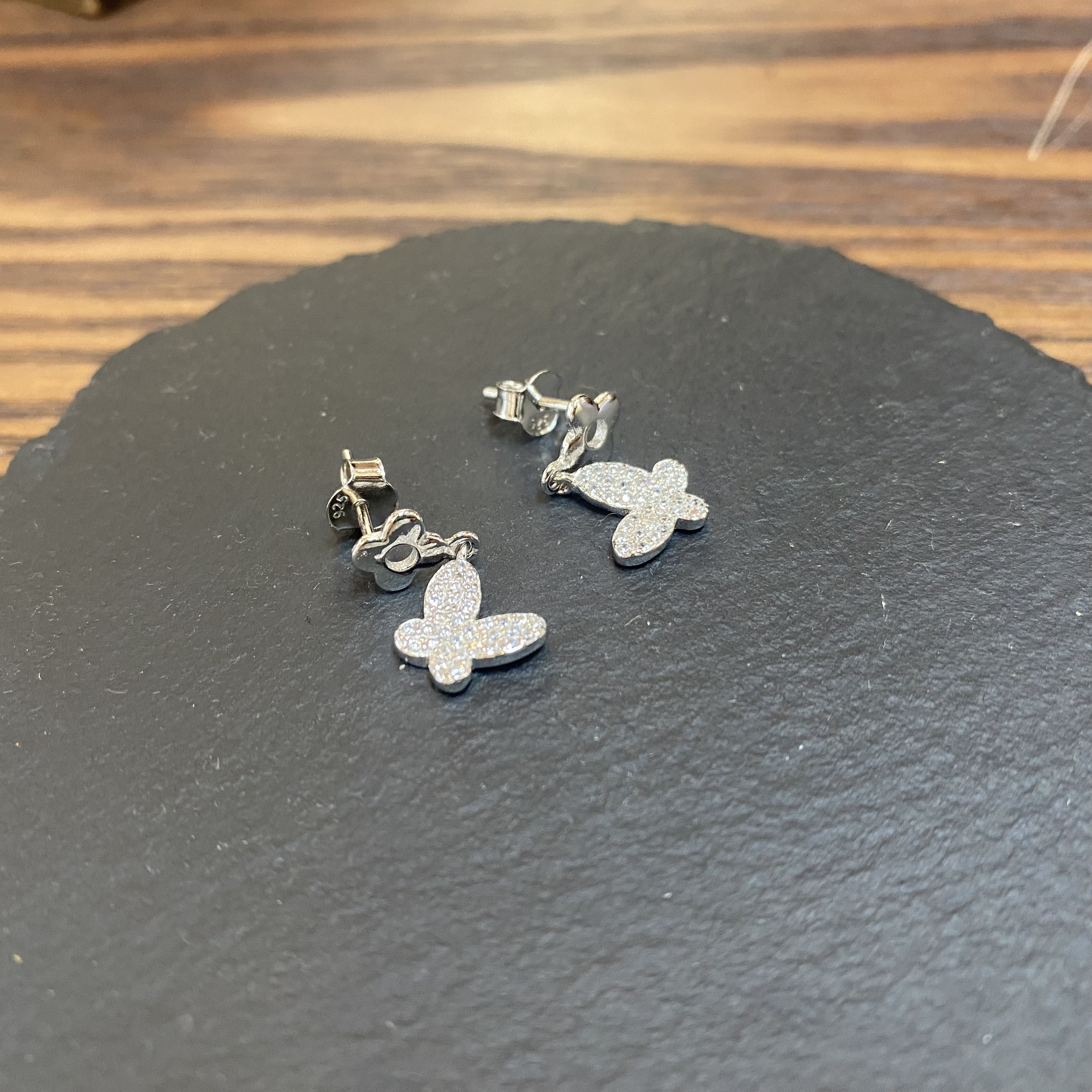 925银耳饰 花花蝴蝶925银耳环