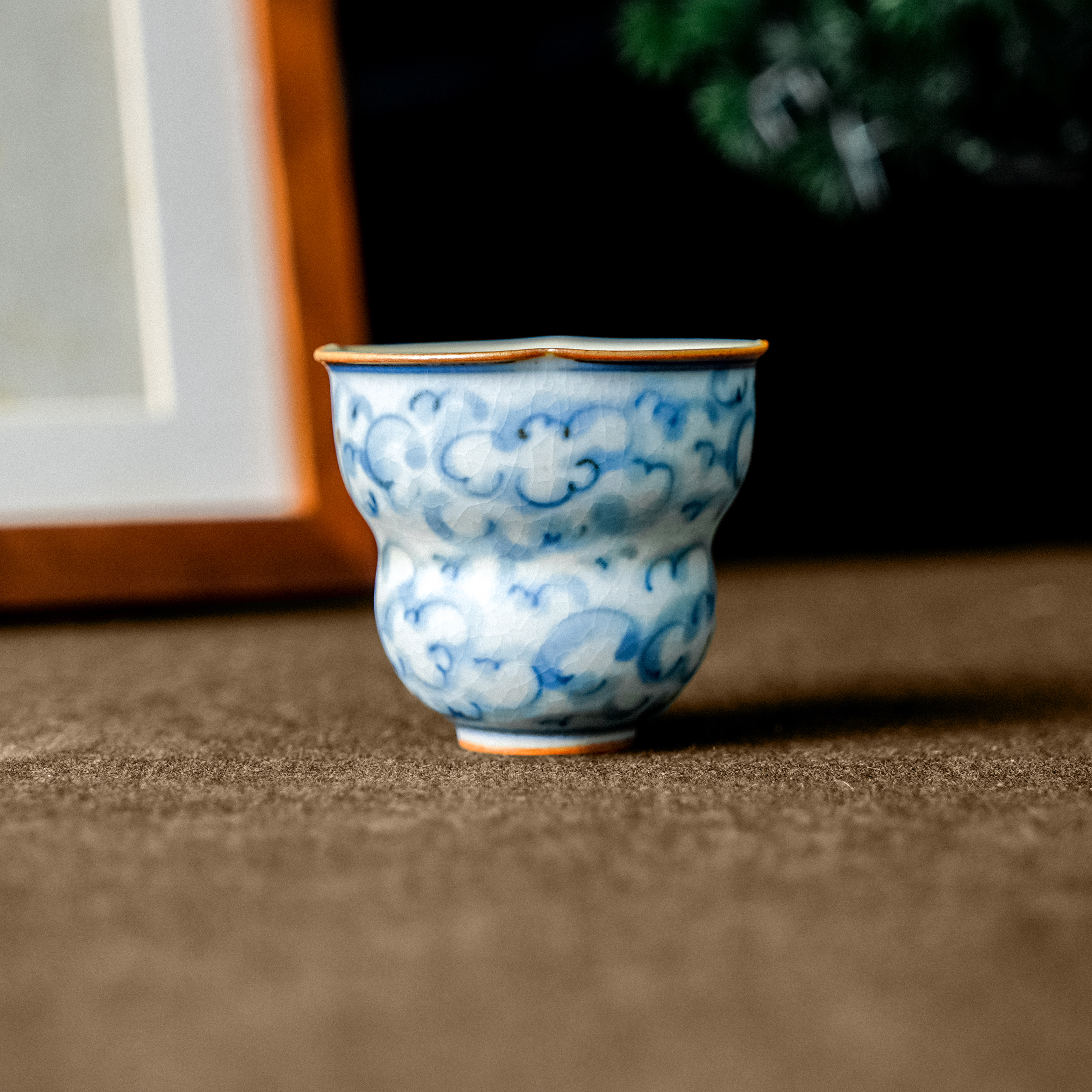 【朴云堂】祥云福禄花口杯  50ml 朴杯0518 PYS396 预售