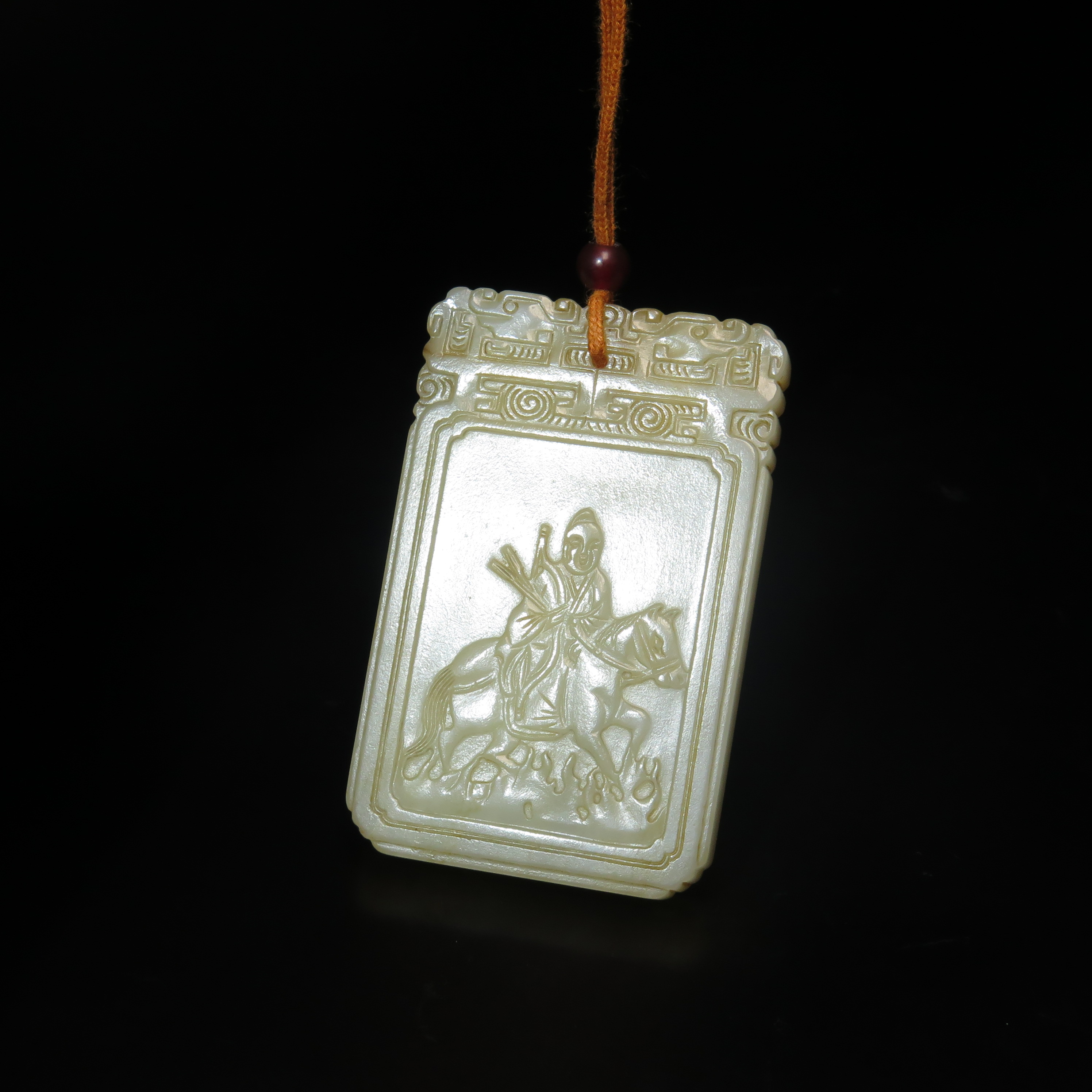 清代人物诗文玉牌/MZ520278/和田玉/民族文物