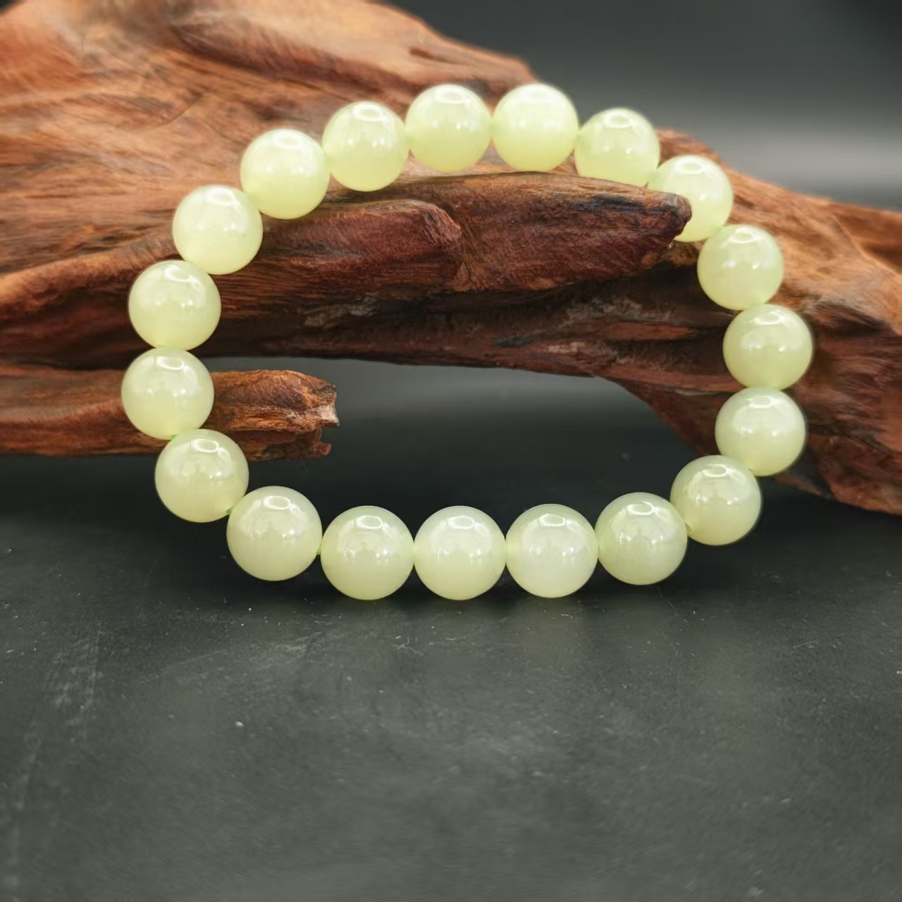 Z和田玉晴水圆珠手串（卡10）0443