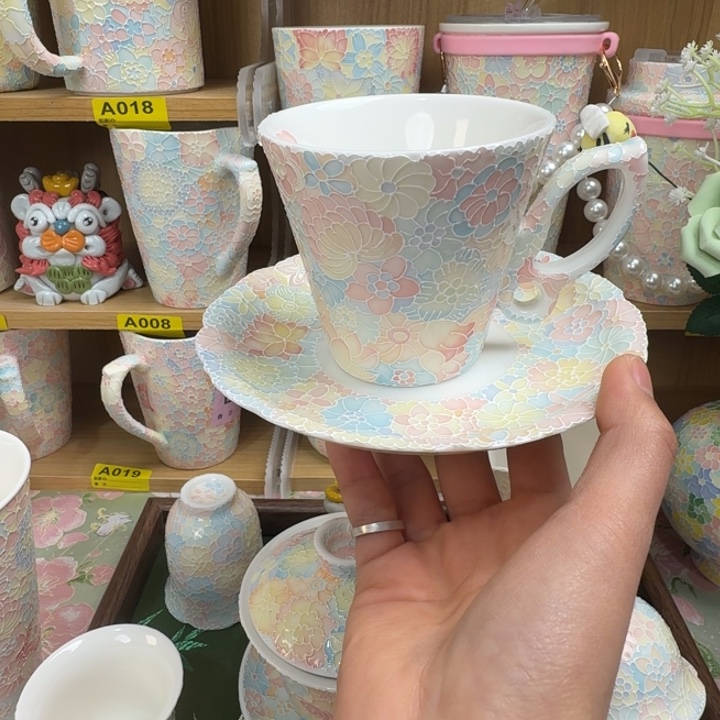 瓷杯子咖啡杯碟套微瑕福利