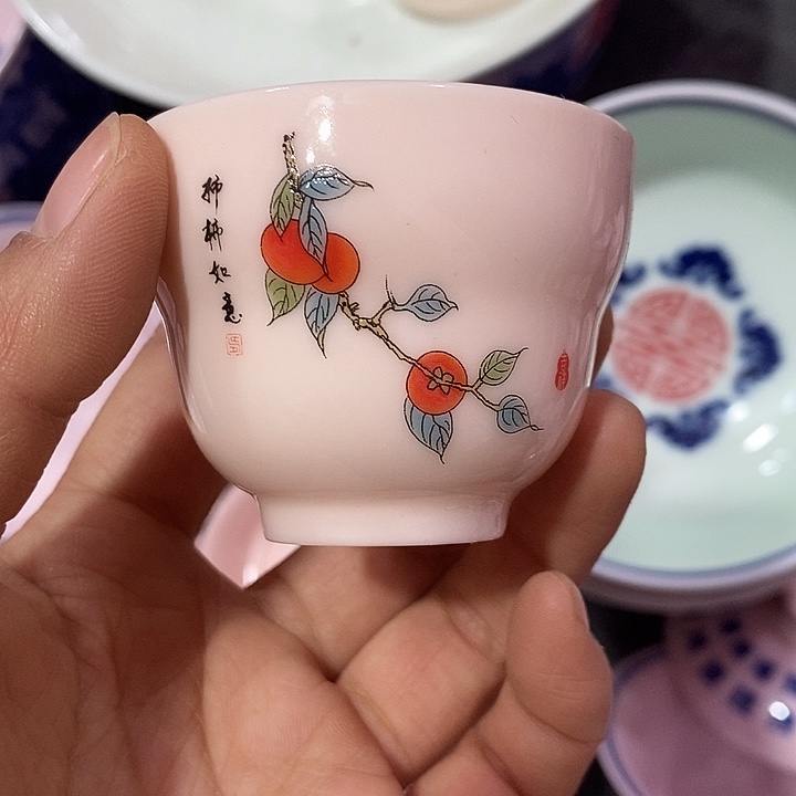 摆件陶红稀土事事如意杯