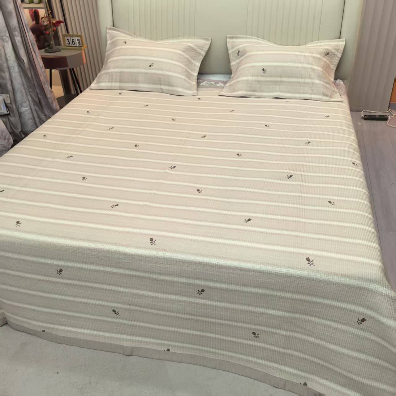 【玫瑰余香咖】220*240cm高端舒适亲肤活性纤维三件套四季可用