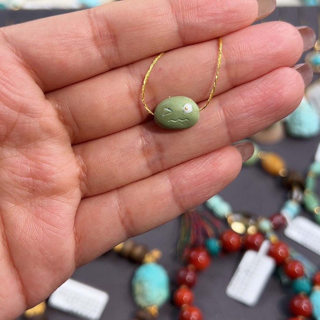 绿松石未镶嵌把件表情包配饰