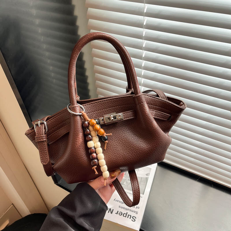 新款大容量手提女包气质斜挎包时尚简约手拎包包女褶皱菜篮子包