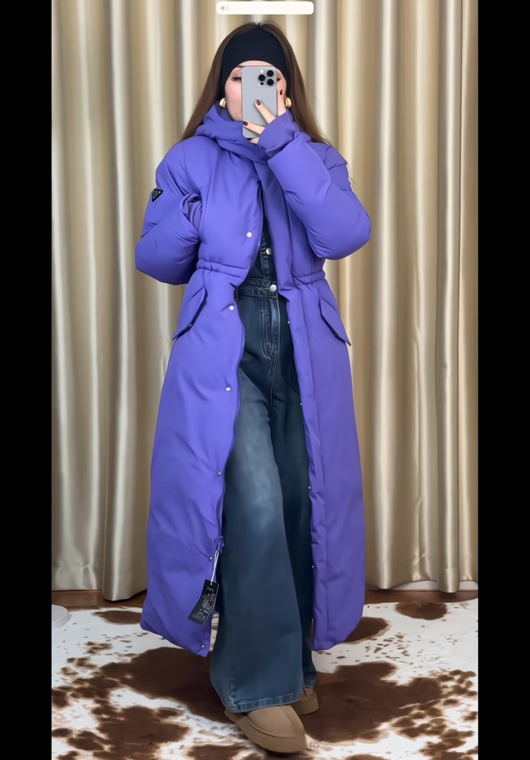  2025年最时髦的女士时尚款羽绒服 Yurugfu Uzun Qapan