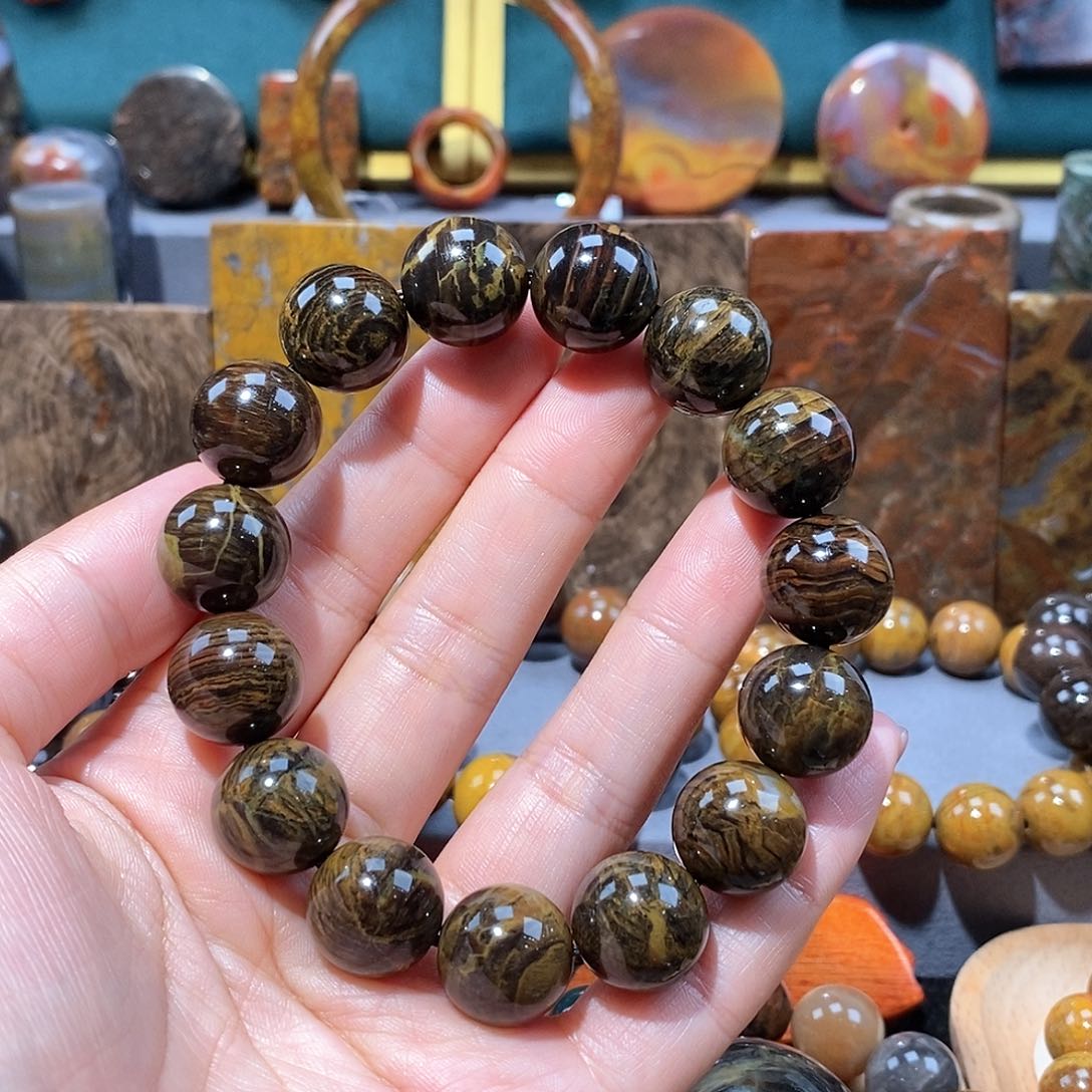 硅化玉天然北票硅化玉手串未镶嵌游*天然北票硅化玉手串