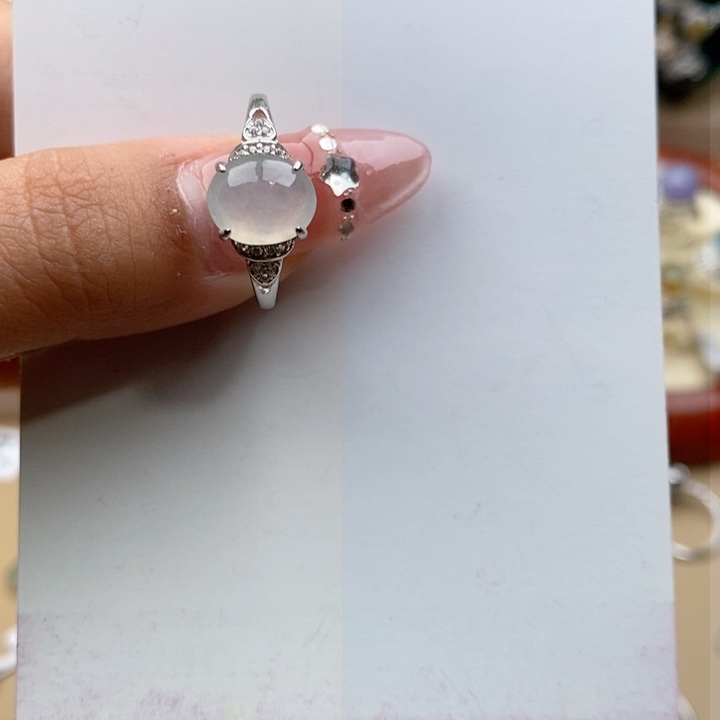 翡翠戒指银S925镶嵌11111