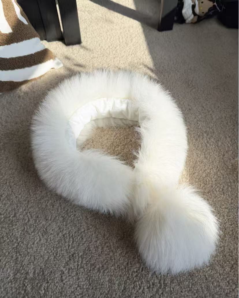 【俪宝】韩系百搭真狐狸毛围脖