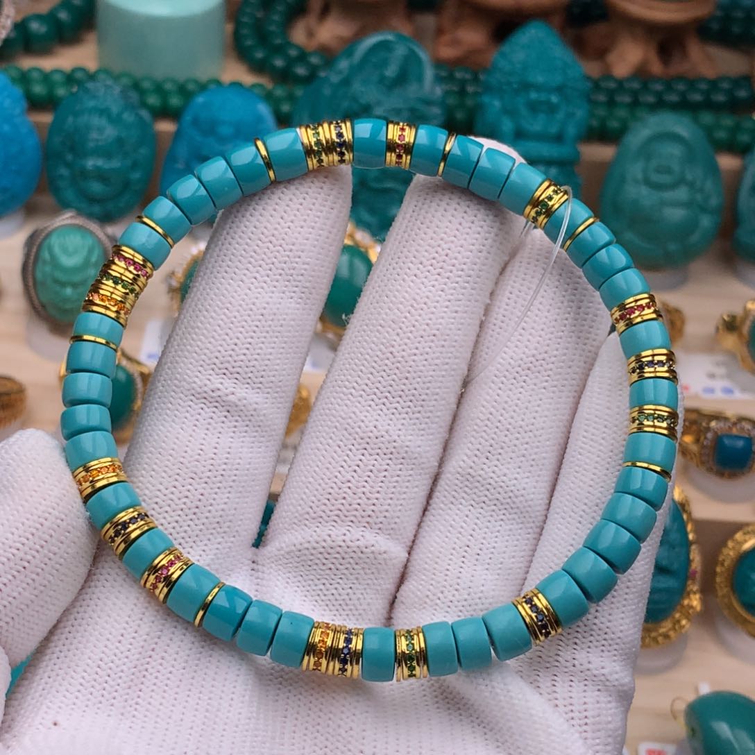 未镶嵌绿松石珠宝奇石6mm