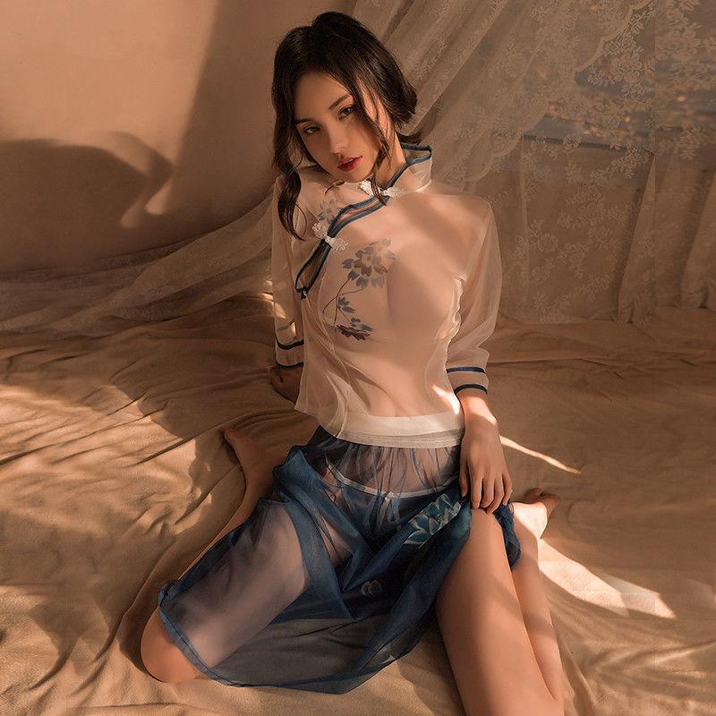 气质网纱民国风学生装性感JK制服汉服套装女古风复古睡裙显瘦时尚