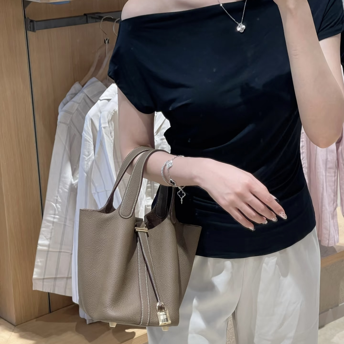 瑞雪Togo头层牛皮18菜篮子手提包高级感大容量时尚通勤