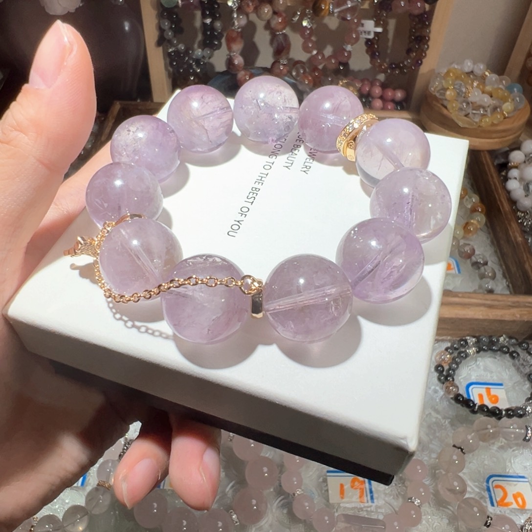 水晶手绳未镶嵌紫兔毛