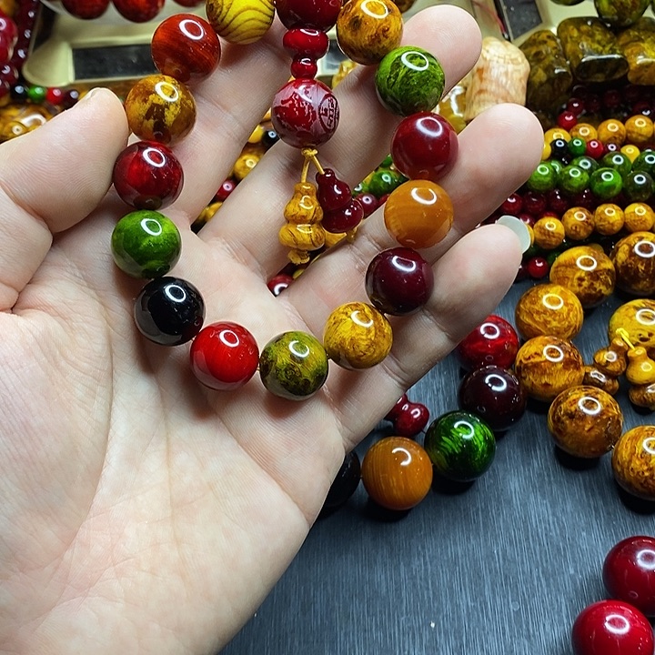 松木琥珀木文玩手串