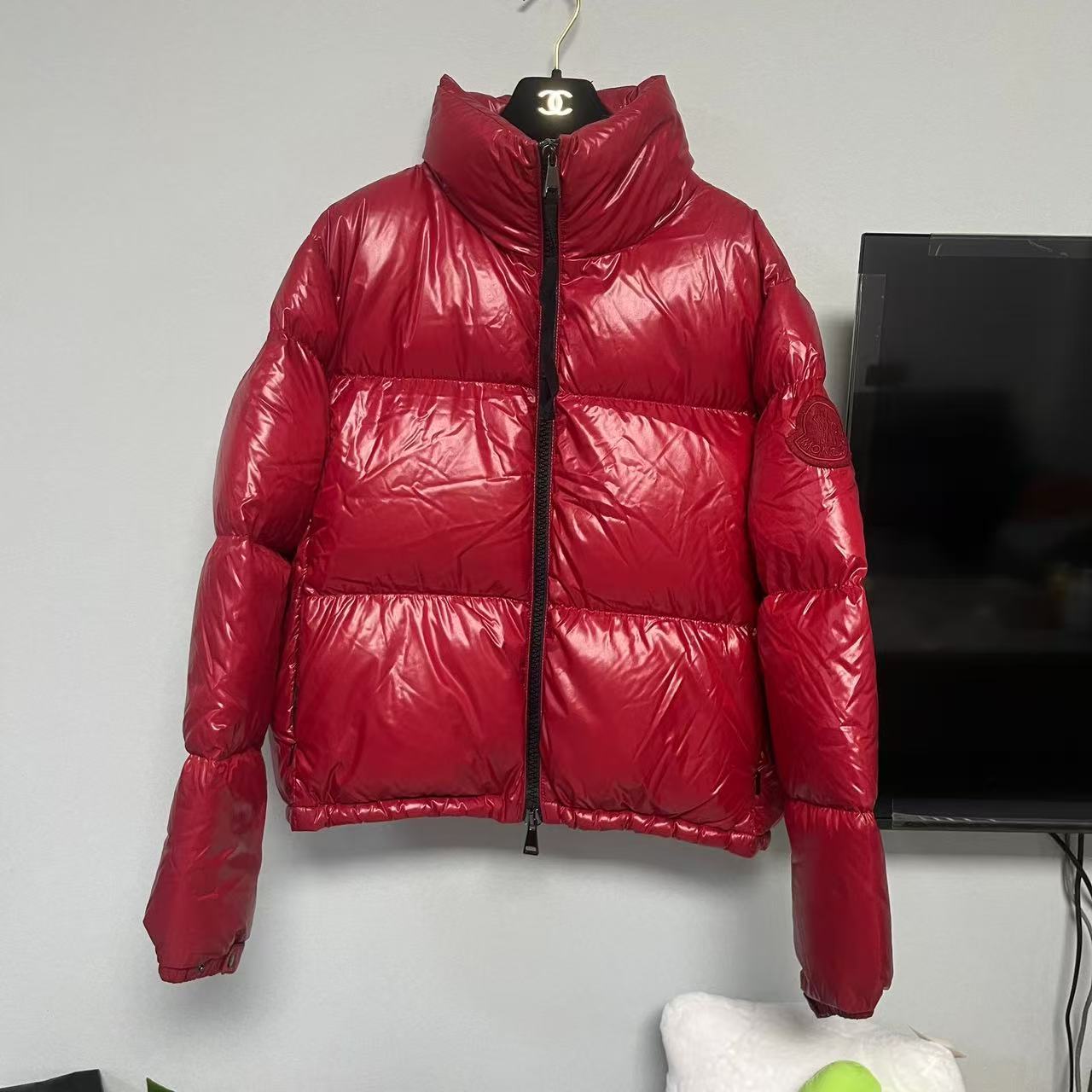 99新 MONCLER 葡萄籽奢潮/洋气车厘子红羽绒服潮流外套女装/3码