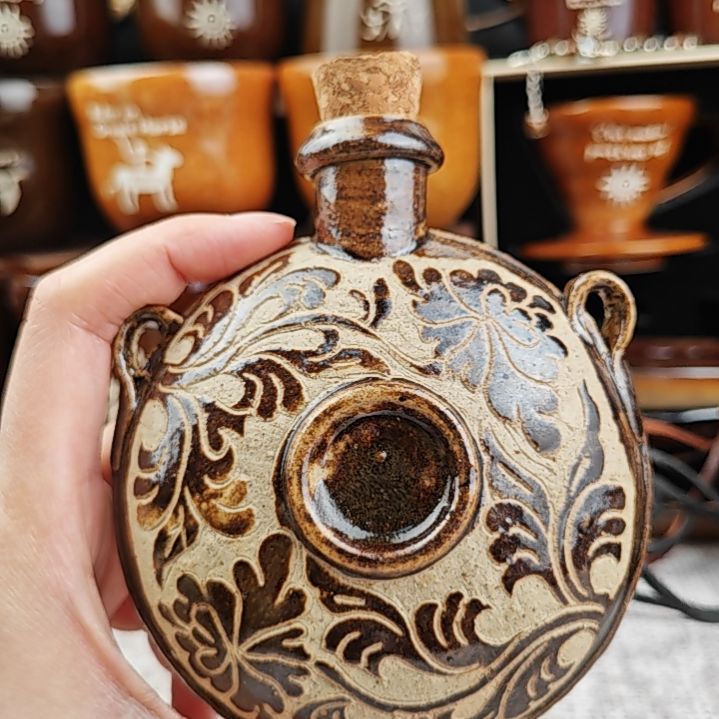 纯手工西夏瓷小扁壶