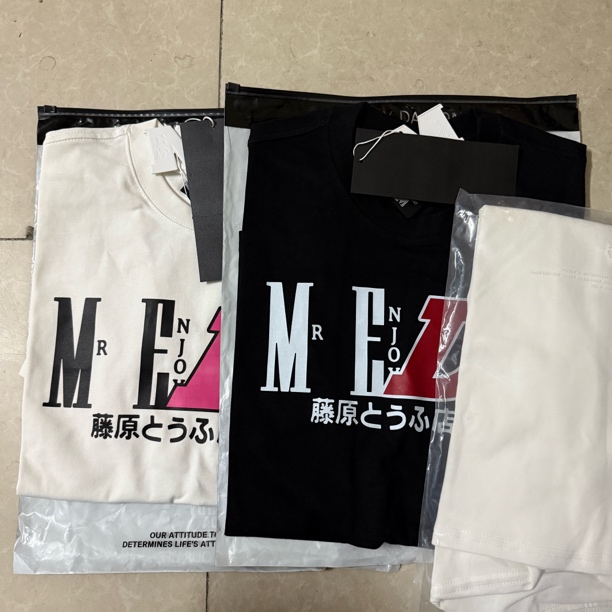 m家头文字印花短袖