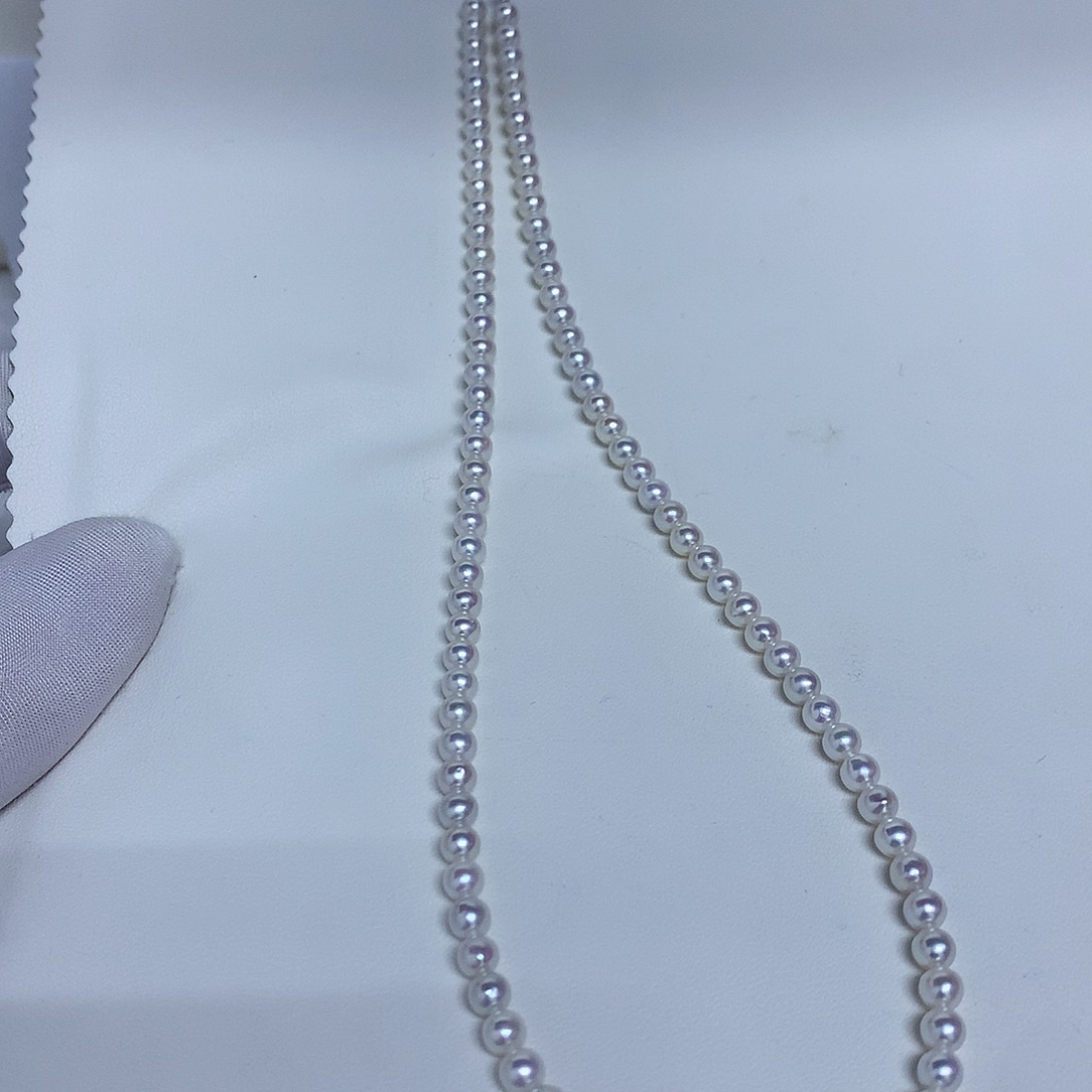 项链银S925镶嵌淡水珍珠4-5