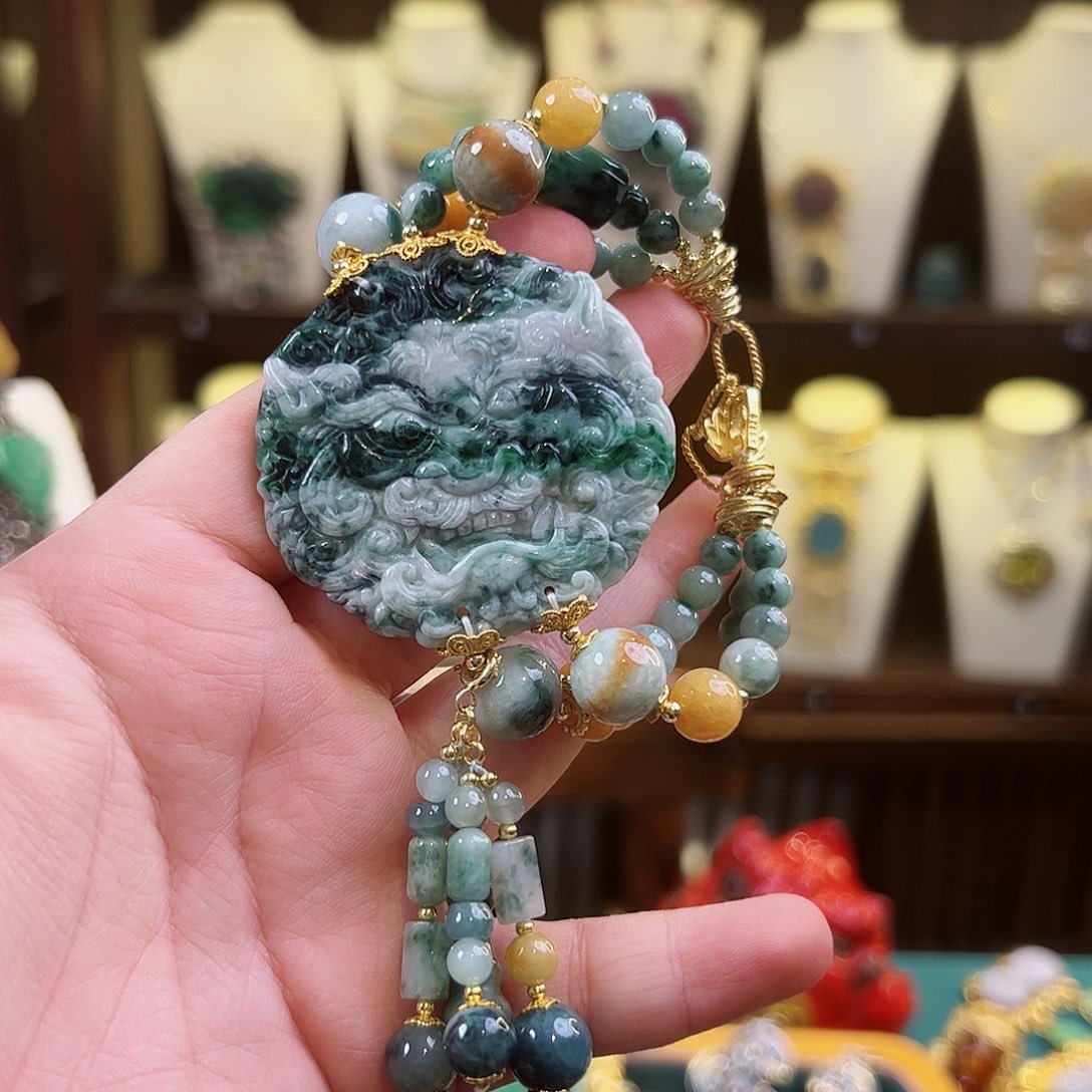 翡翠手链未镶嵌古风