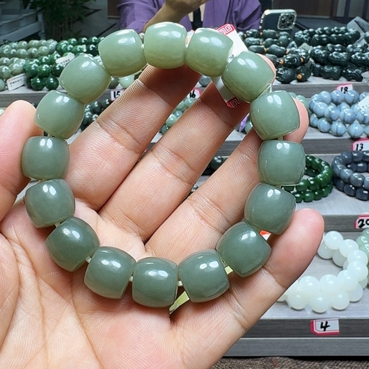 手链未镶嵌和田玉新疆且末蓝直切卡14