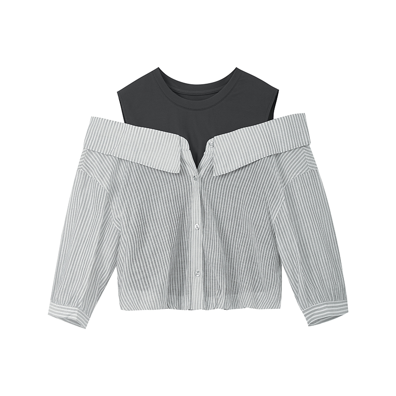 【达人专属】通勤风细条纹上衣N2214