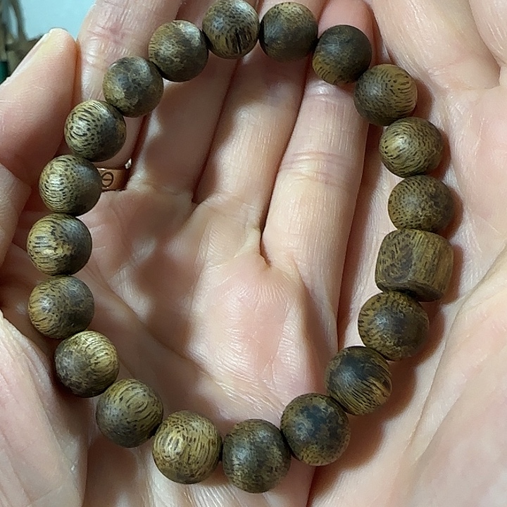 沉香手串绿奇楠沉香圆珠单圈定制款7克+手串