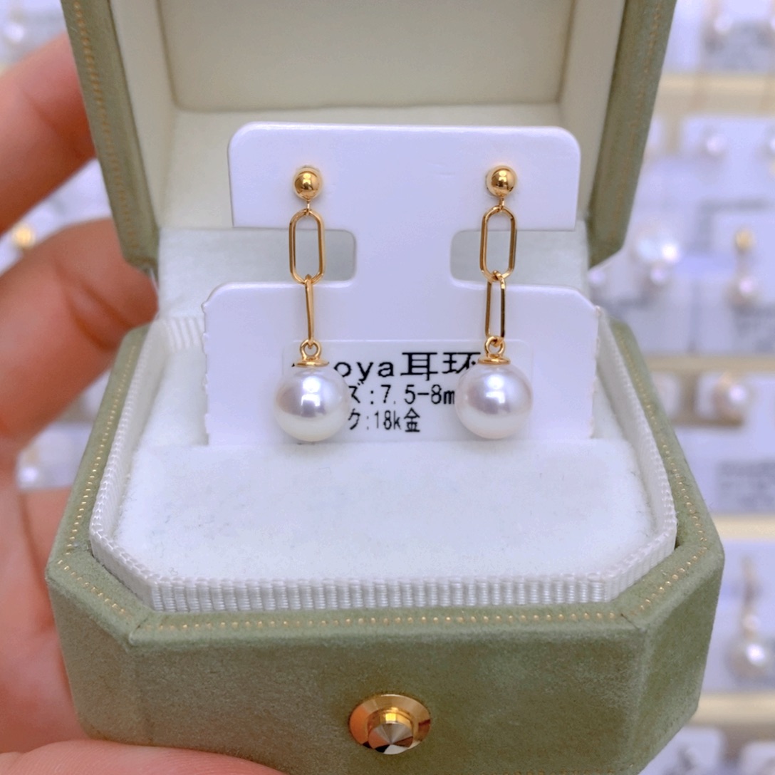 海水珍珠耳饰18K金镶嵌