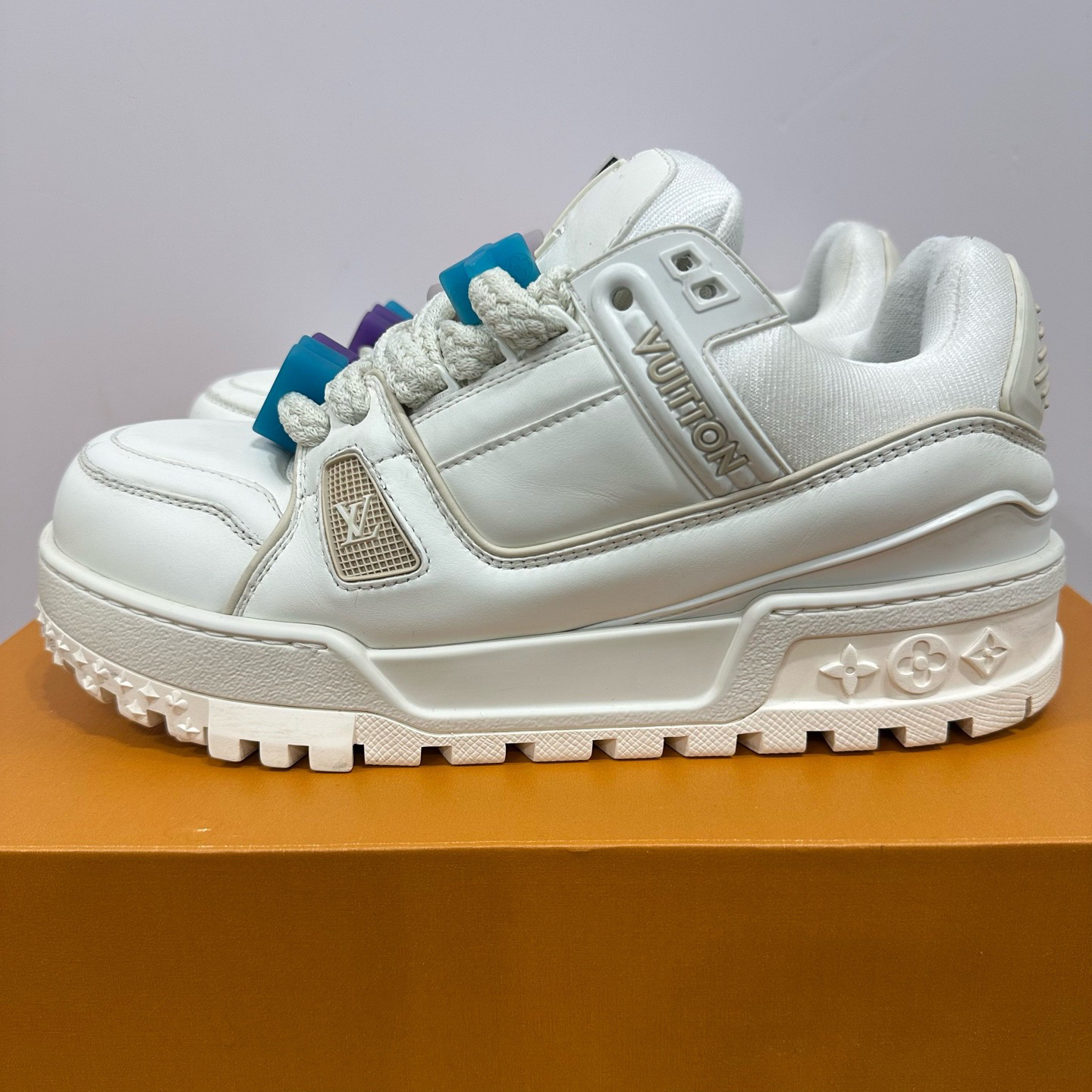 99新 LouisVuitton/路易威登 39码 白蓝胖丁 纯白胖丁 两双打包