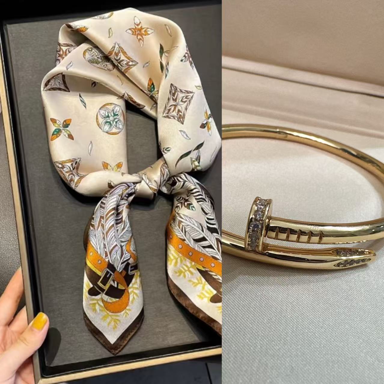 时尚-钉子镯-围巾