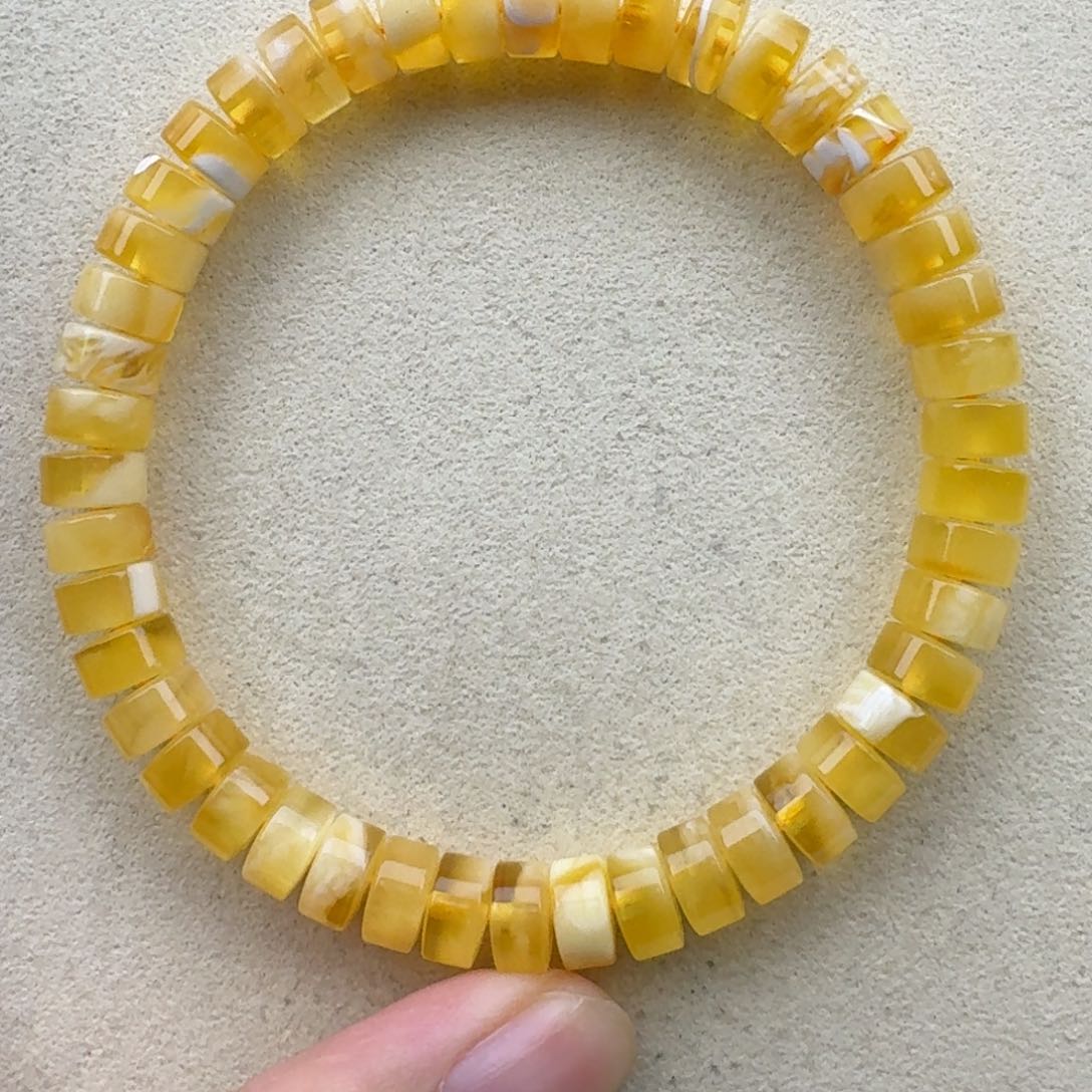 琥珀手链未镶嵌精工药片7.9mm