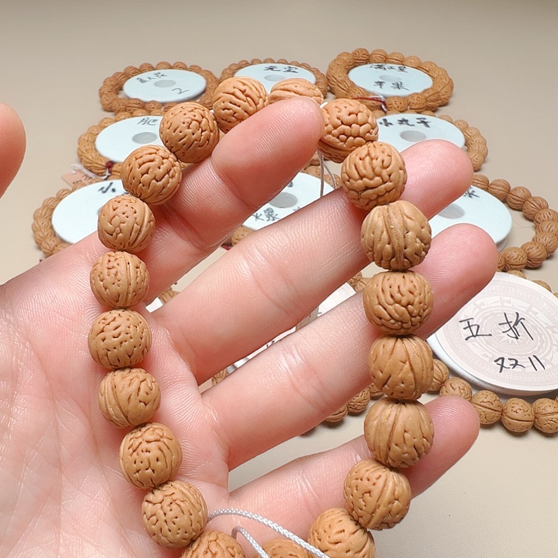 桃核手串1.2小脑纹