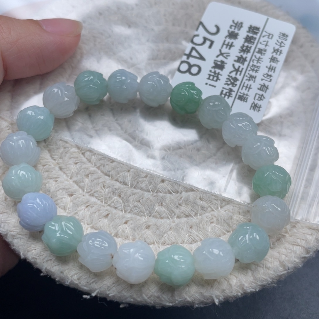 翡翠未镶嵌手链天然A货缅甸翡翠有纹