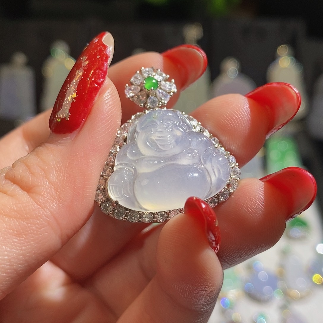 翡翠颈饰银S925镶嵌天然翡翠