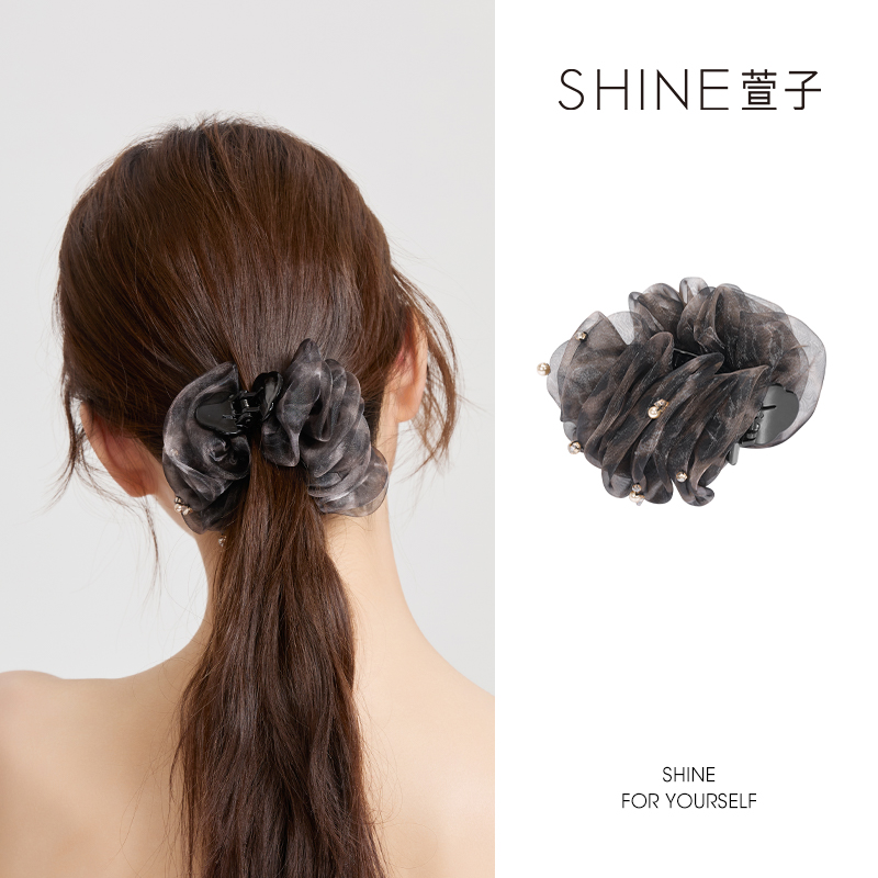 萱子抓夹少女风皮筋发圈减龄发饰复古百搭显发量
