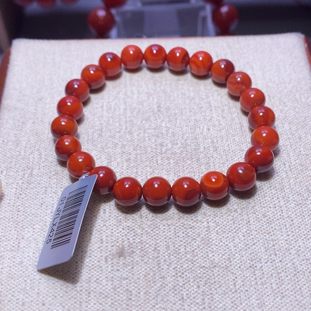 南红玛瑙未镶嵌手串卡8