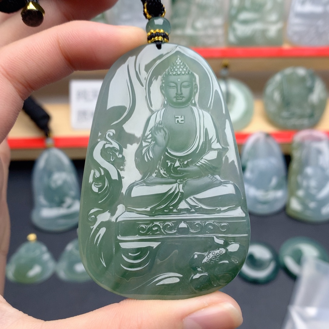 爱***卖翡翠未镶嵌颈饰阿弥陀佛