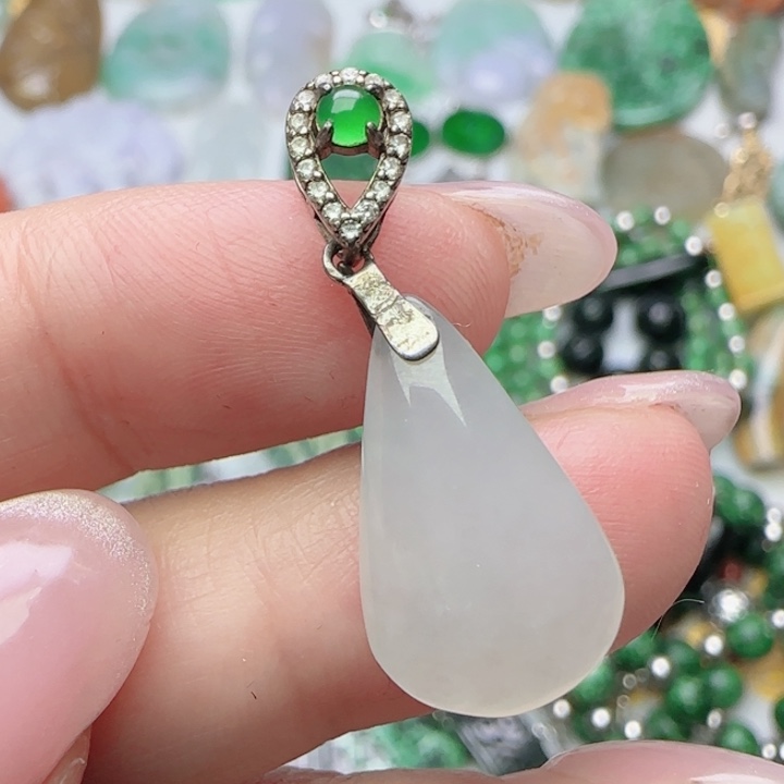 翡翠银S925镶嵌颈饰天然A货928