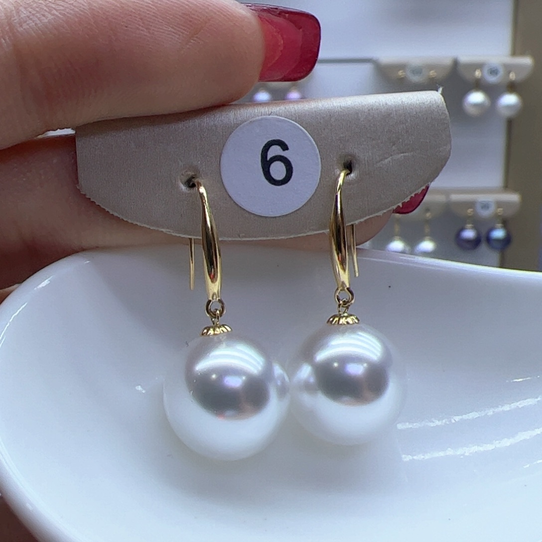 淡水珍珠耳饰18K金镶嵌