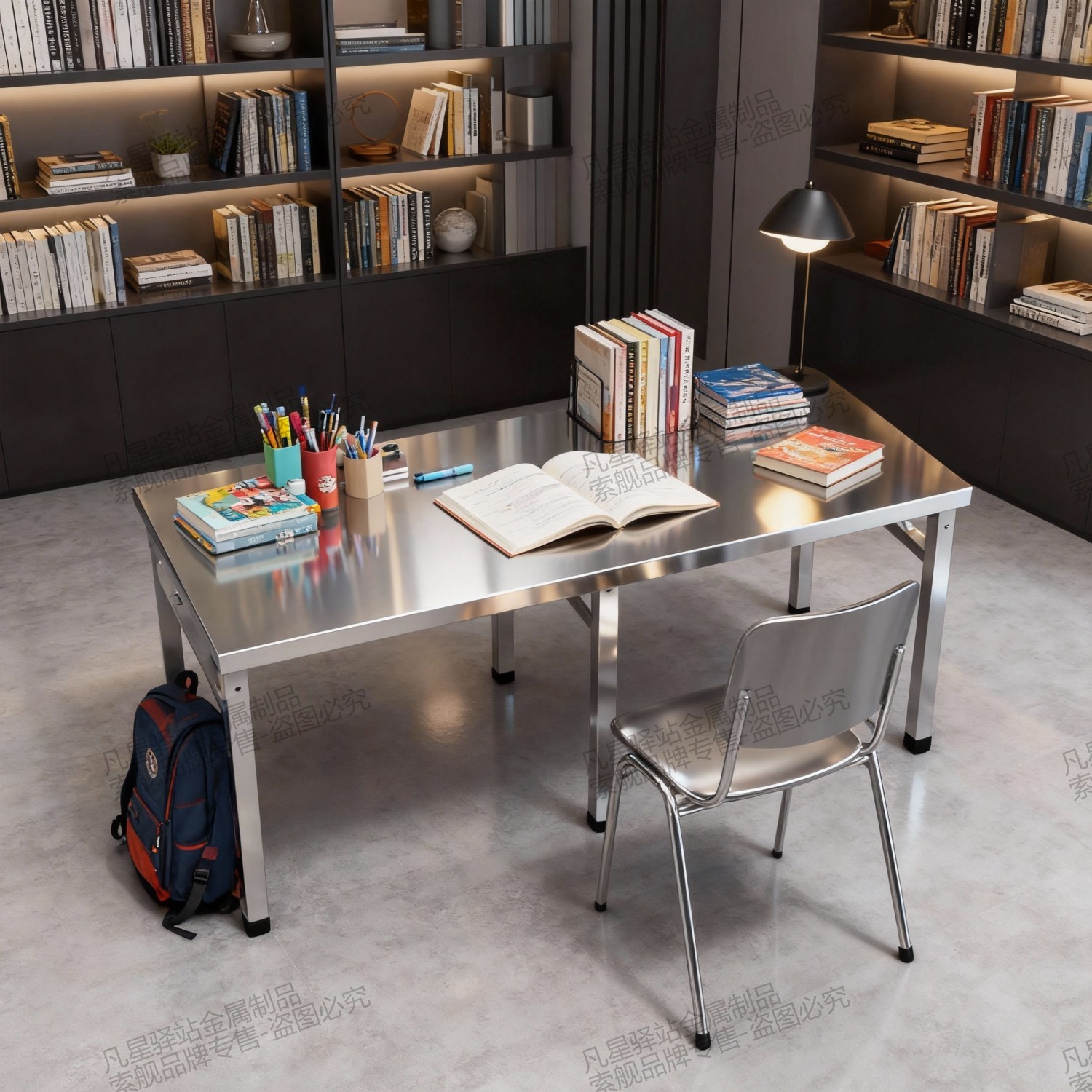 索舰4厘米台面不锈钢折叠桌摆摊野炊工作台厨房烘焙打荷快递打包