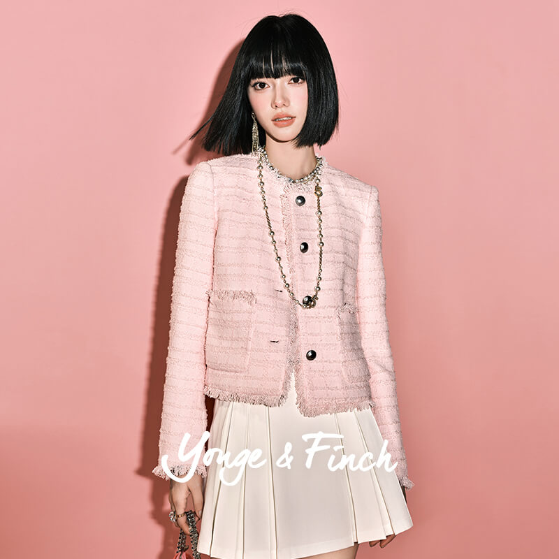 Yonge&Finch/扬芬缇2025秋季新款气质小香风粗花呢外套 QUILLANY