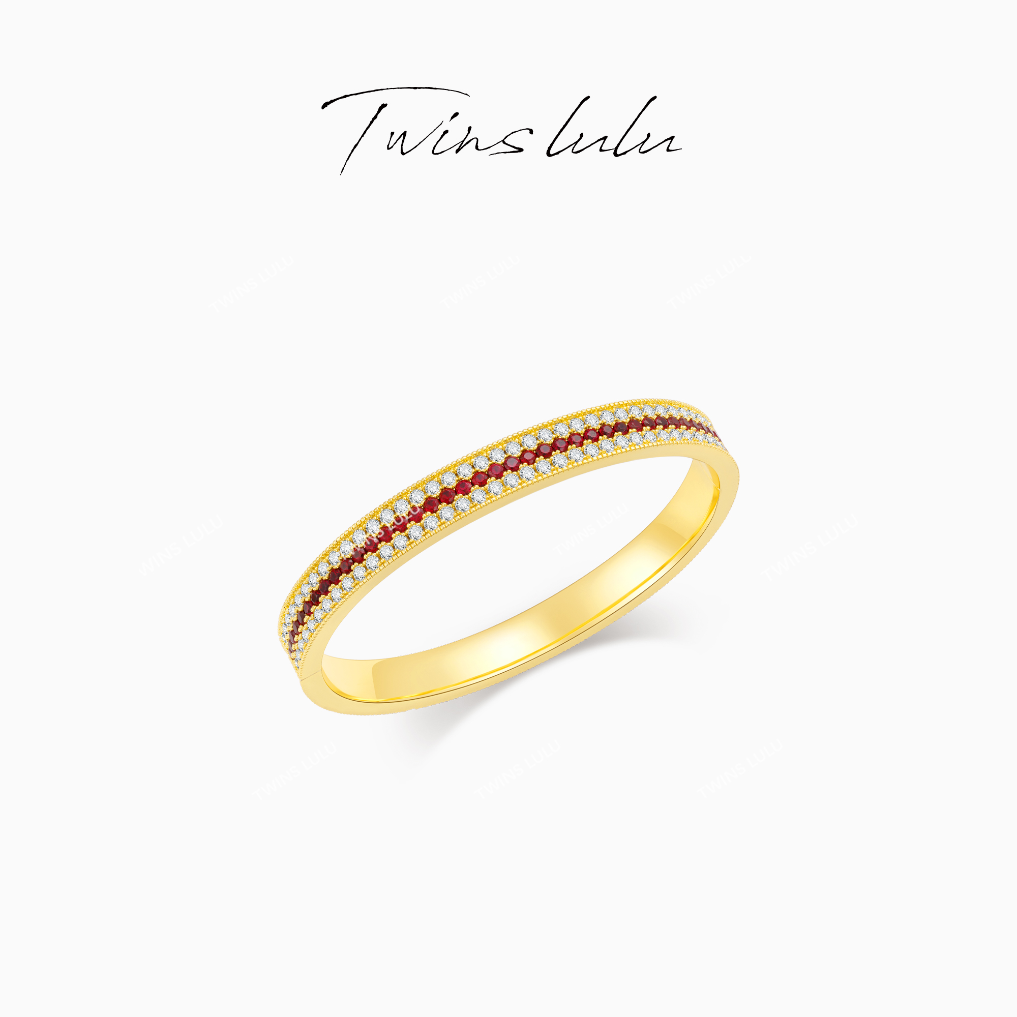 TWINS LULU 流光风 时尚百搭气质设计感古法圆形手镯TSS6927