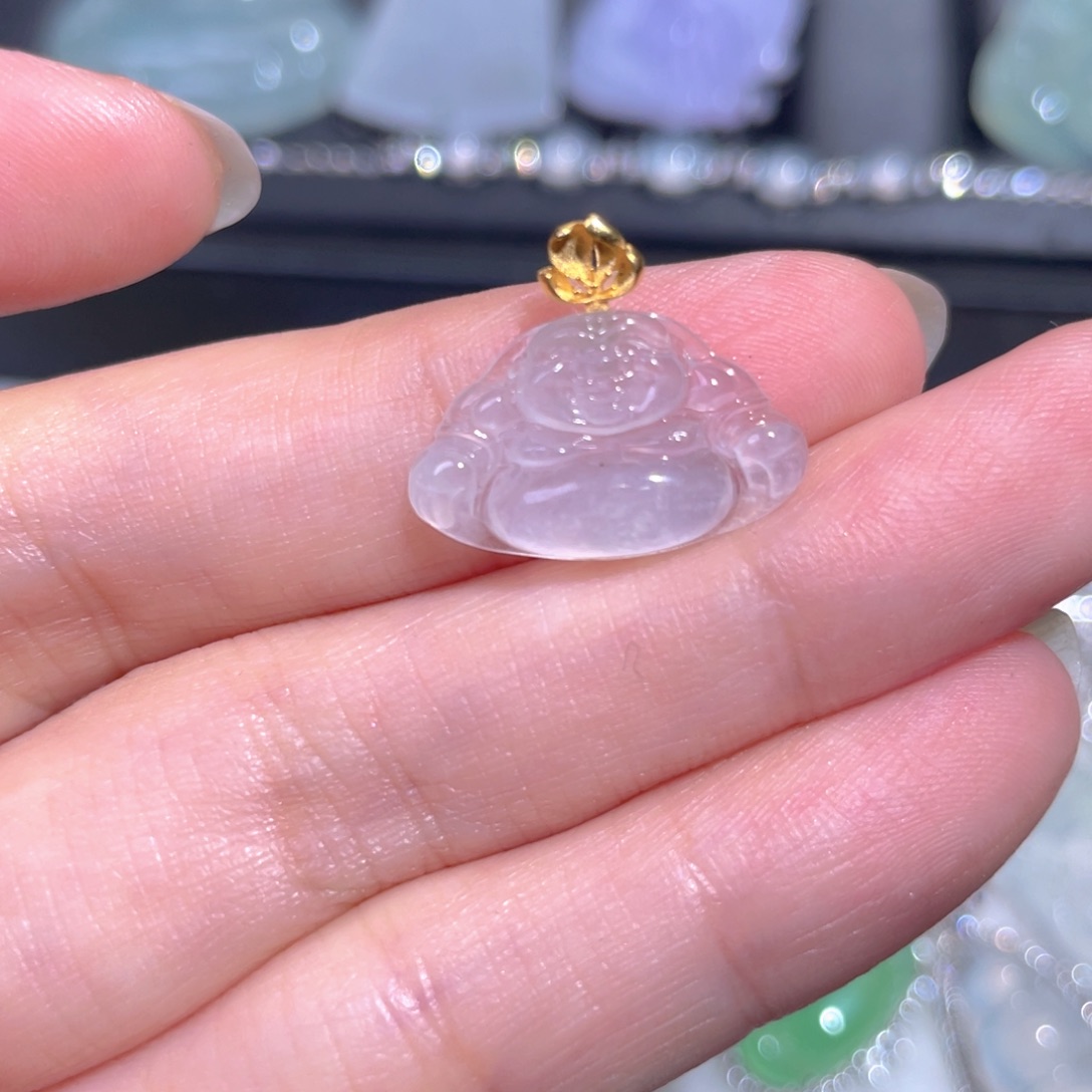 颈饰18K金镶嵌翡翠翡翠