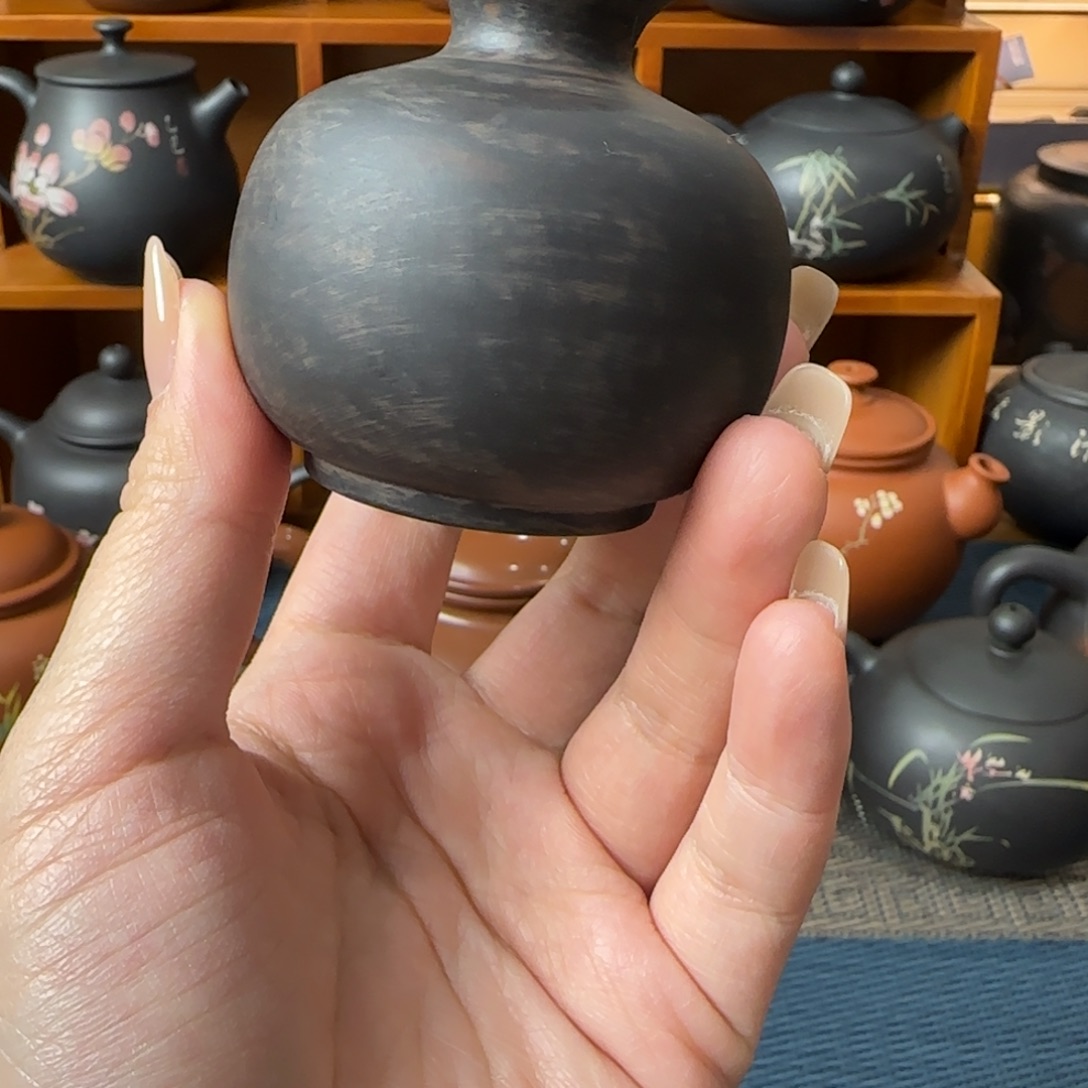 建水紫陶手摸小花器