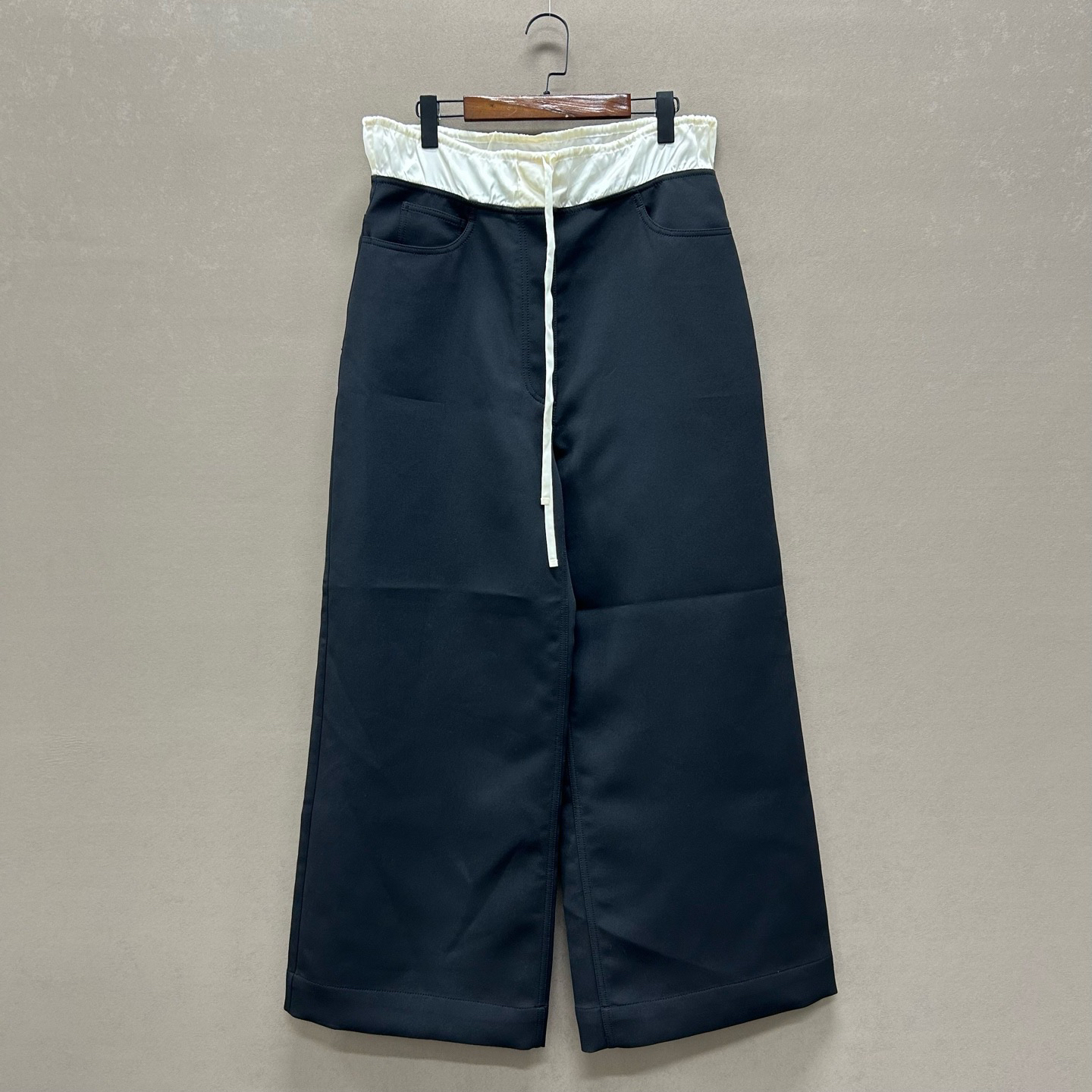 99新 maje acne studio 双套头内里香槟色阔腿西裤 36码01567