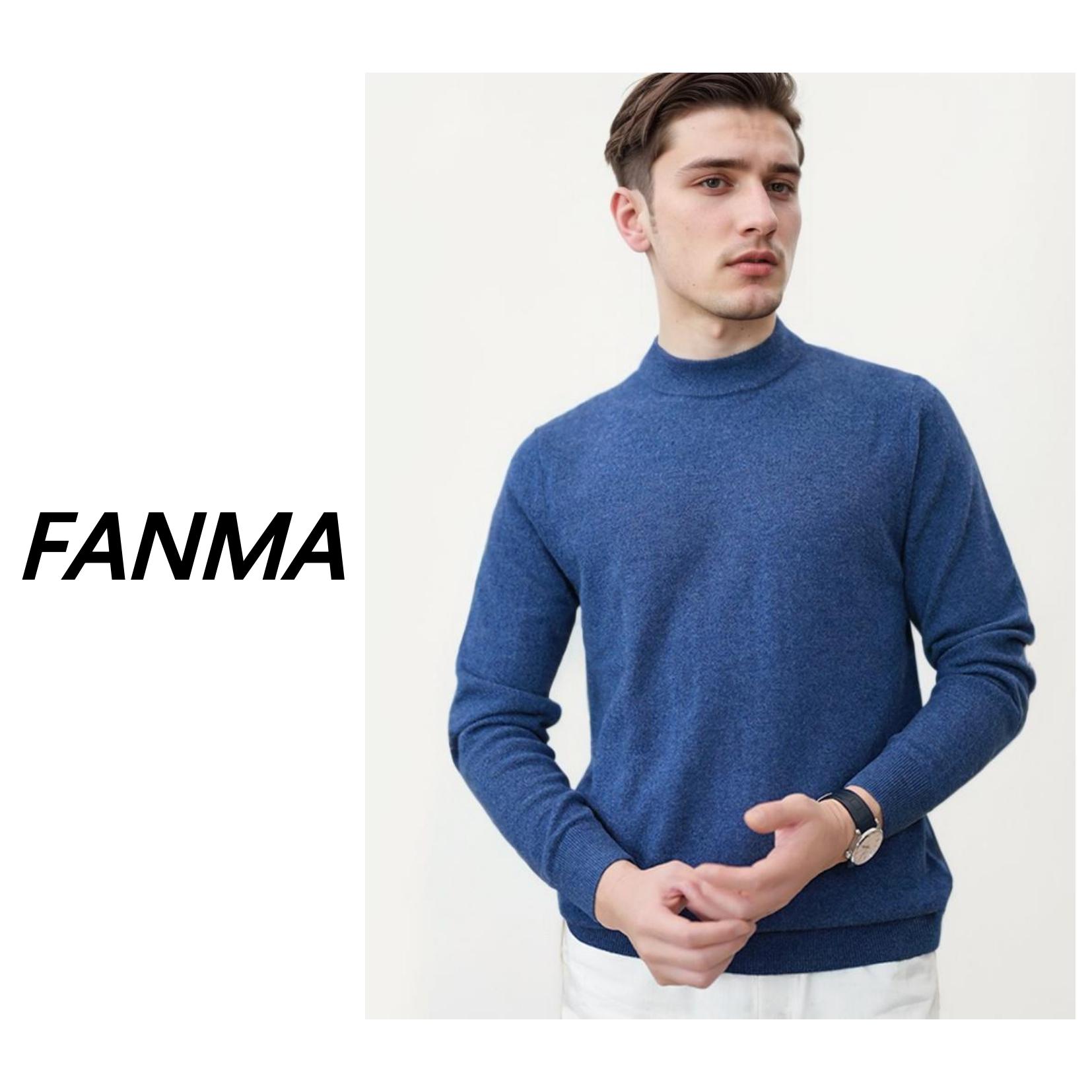 #纯山羊绒# 男士半高领纯色100分羊绒针织衫 F200-R75