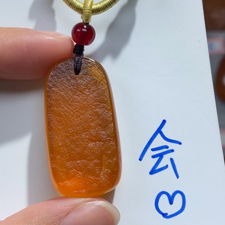 定制琥珀未镶嵌琥珀蜜蜡吊坠项链